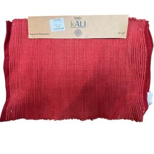 Kali Placemats Set of‎ 4 Unisex 13x19 Red Brand New Cotton Ribbed Table Mats